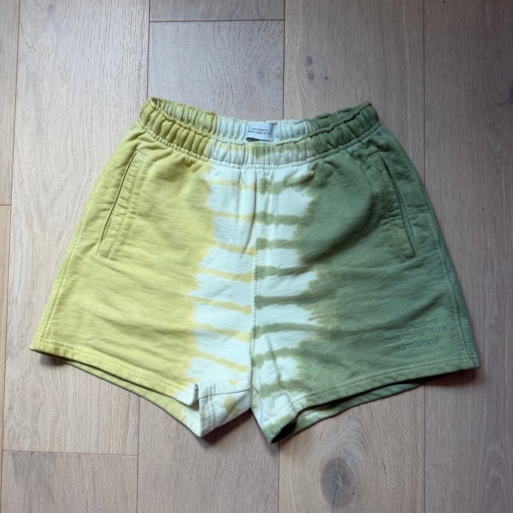 Saturdays New York City Austin Tie Dye Sweat Shorts Green Size S